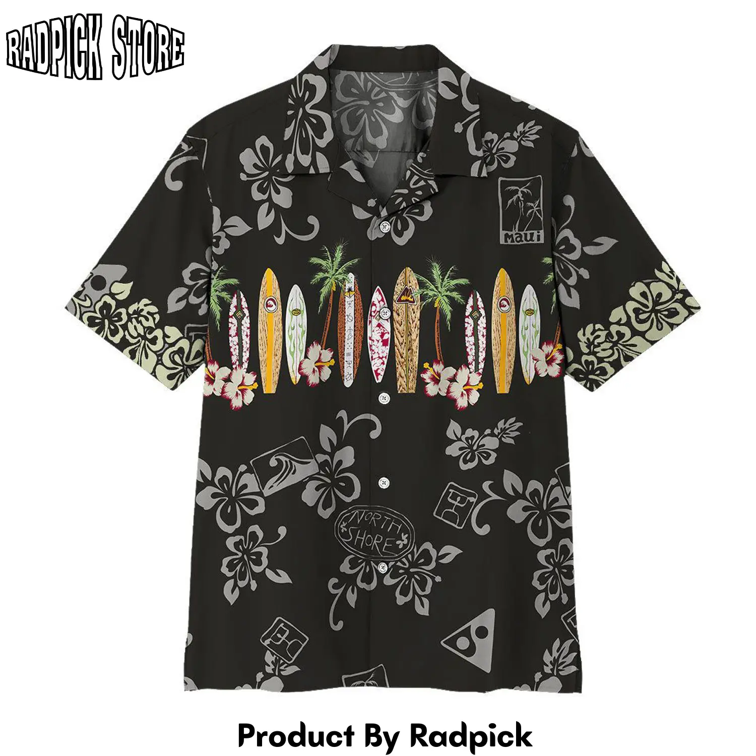 Radpick 3d maui surfboard hawaii shirt rp2921302